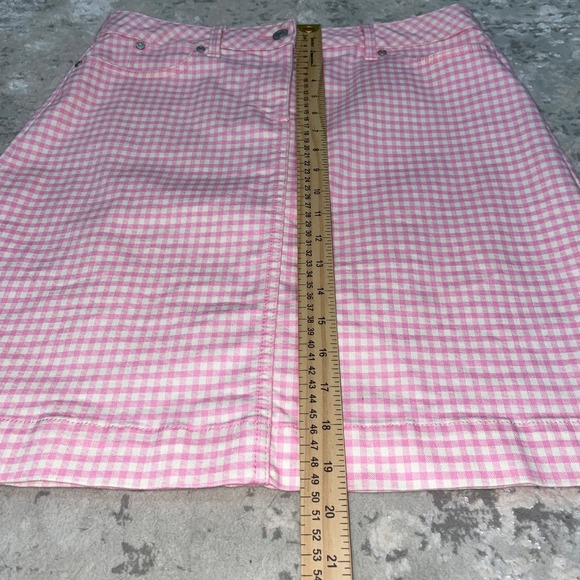 TALBOTS Pink and White Gingham Skirt Size 6 - Picture 9 of 10